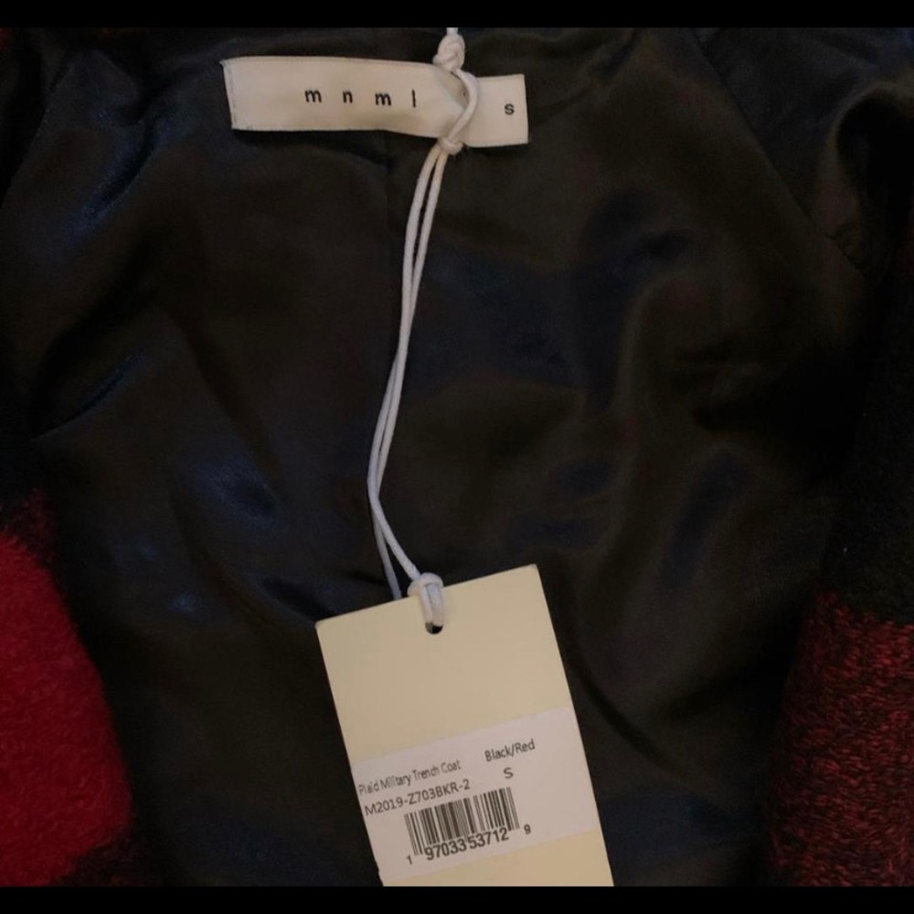 MNML Plaid Military Trench Coat
